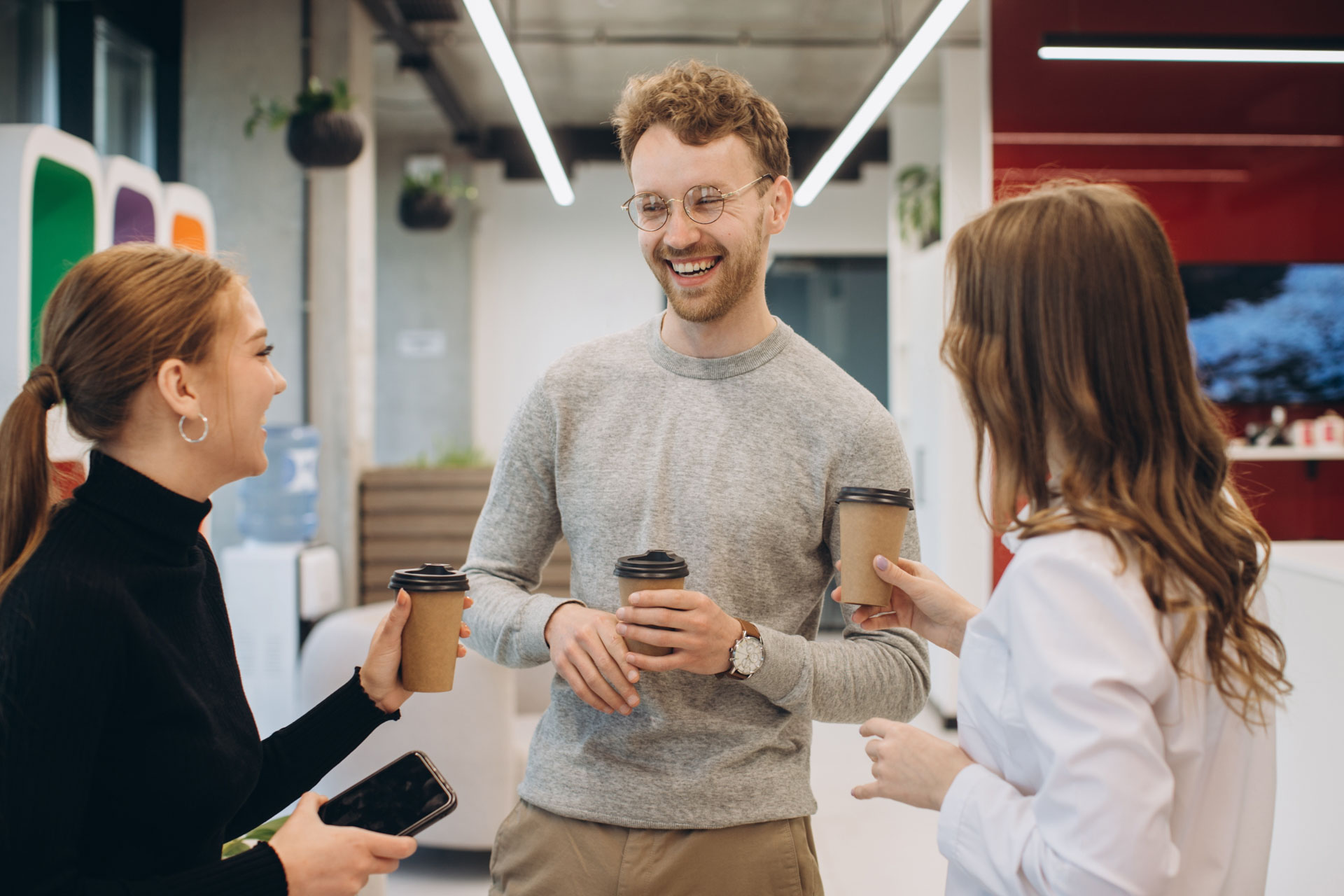 Employees enjoying break